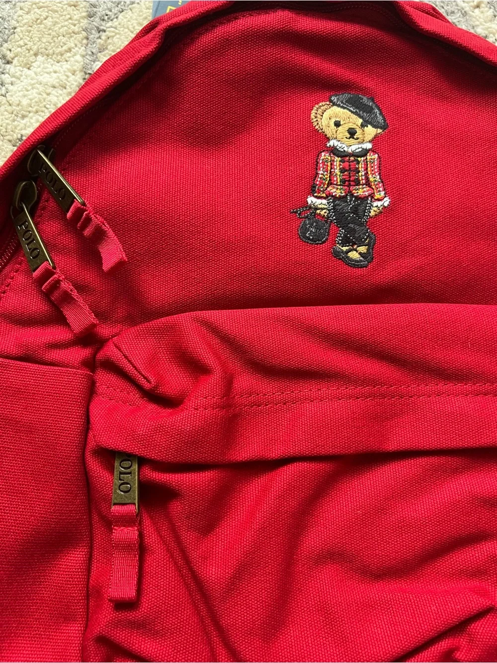 NWT❤️Polo Ralph Lauren Kids Canvas Polo Bear Backpack - Classic School Backpack